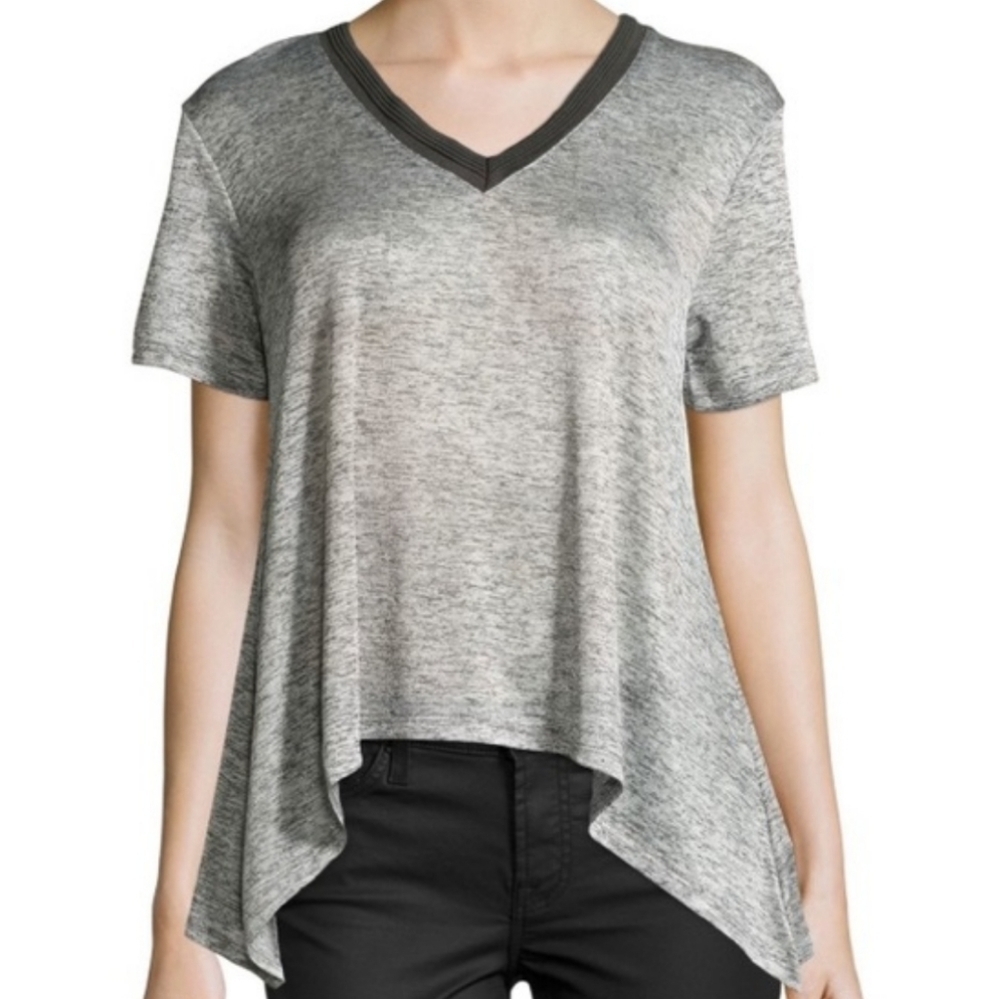 Dex Mesh Knit Tee Metallic Silver Size Small